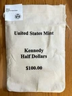 2022 Kennedy $100 (200 Coins) Uncirculated Half Dollars in Sealed US Mint Bag