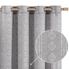 jinchan Boho Curtains for Living Room Farmhouse Grey Curtains 84 Inch Length ...