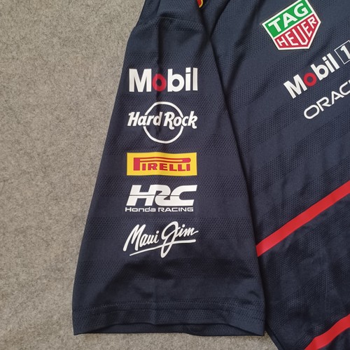 Red Bull Racing F1 Formula One Polo Shirt Mens XXL Navy Blue Logos 2025 Team - Picture 9 of 14