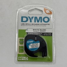 New OEM GENUINE DYMO 91331 13' LABEL TAPE LETRATAG LABEL MAKER 12mm WHITE