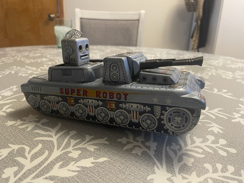 Horikawa Vintage Tin Super Robot Space Tank Friction Toy Made in Japan Rare!