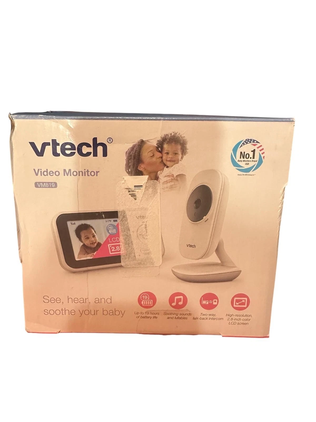 VTech VM819 Baby Monitor with Camera and Audio 2.8” Screen Portable White
