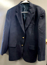 Jos A Bank Gold Button 100 Wool Navy Dark Blue Blazer Sport Coat Jacket 37S