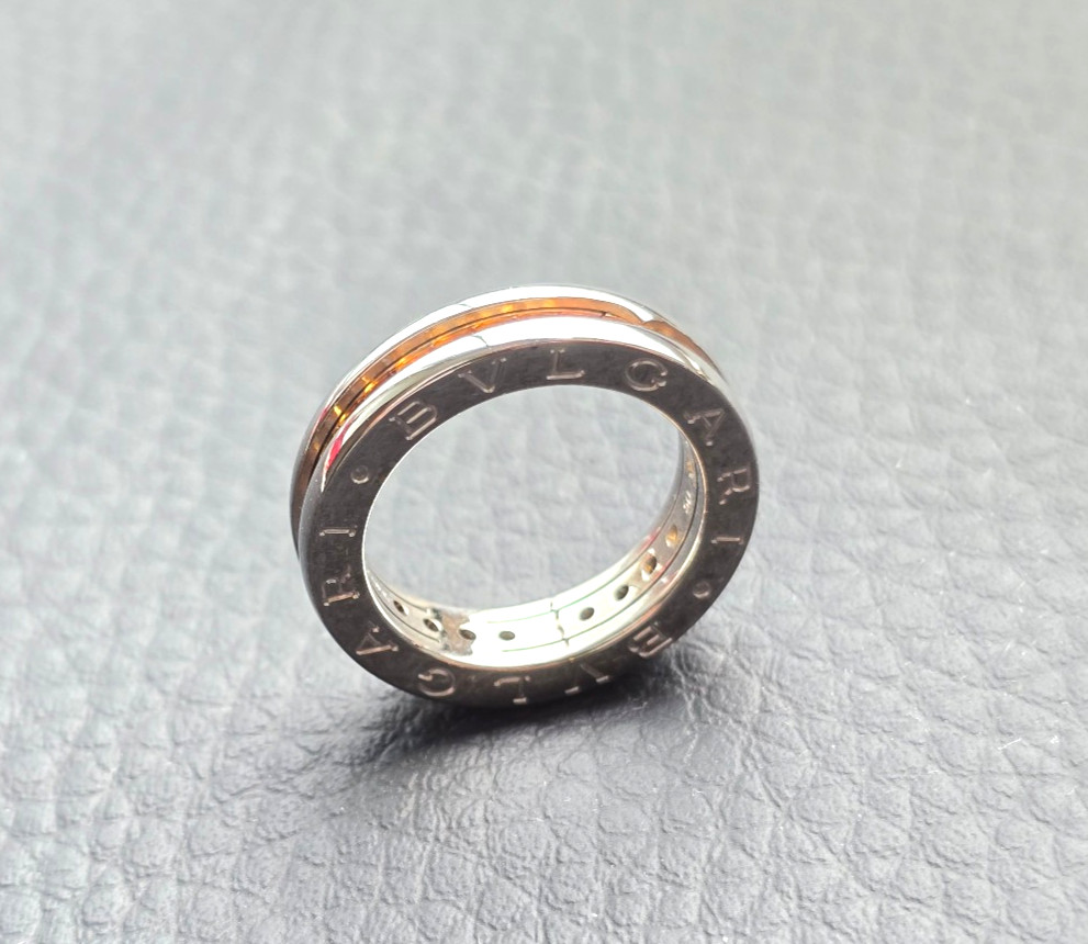 BVLGARI B.zero1,  750 18K White Gold Citrine Ring 50