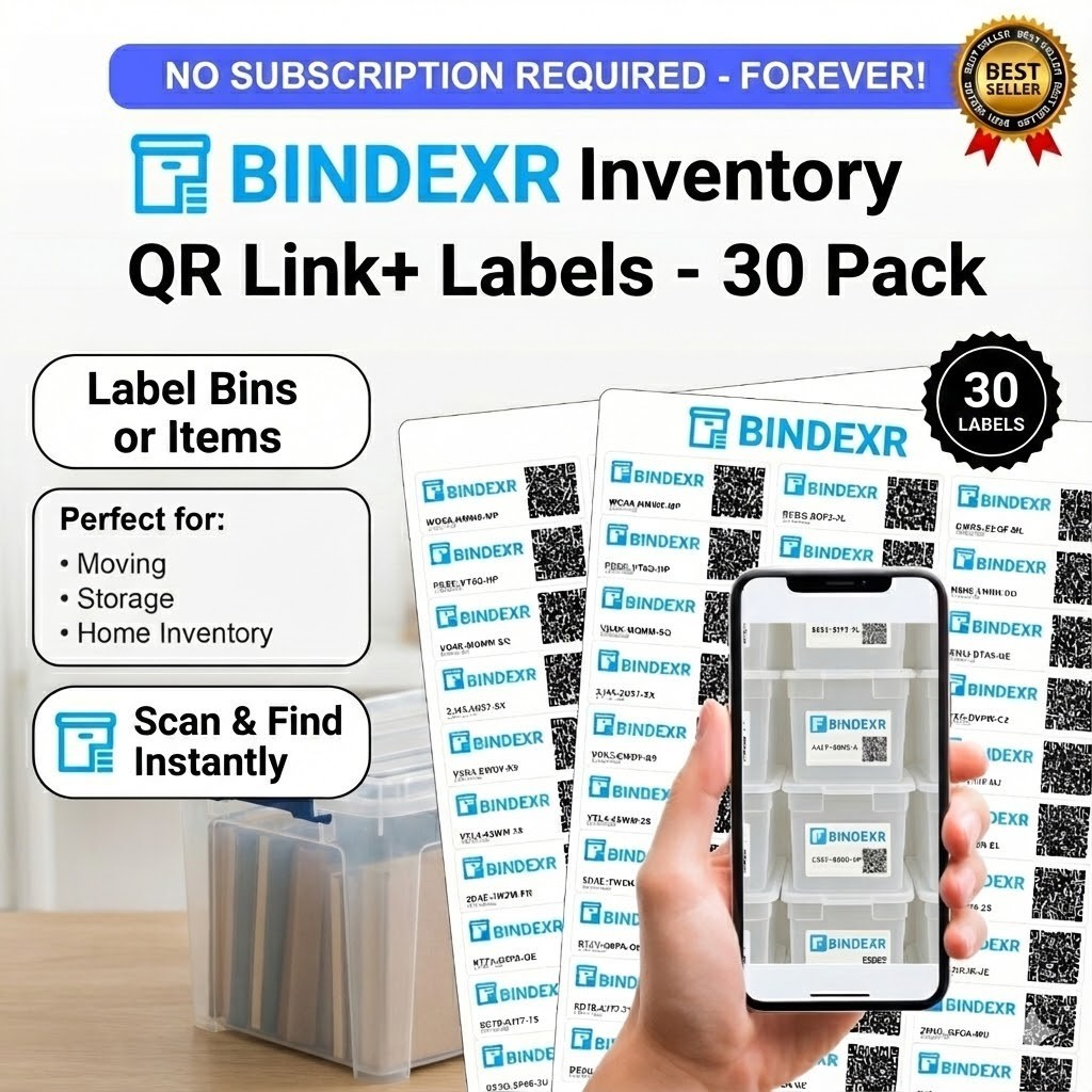 QR Code Inventory Labels for Storage Bins | Organizing & Home Inventory ...