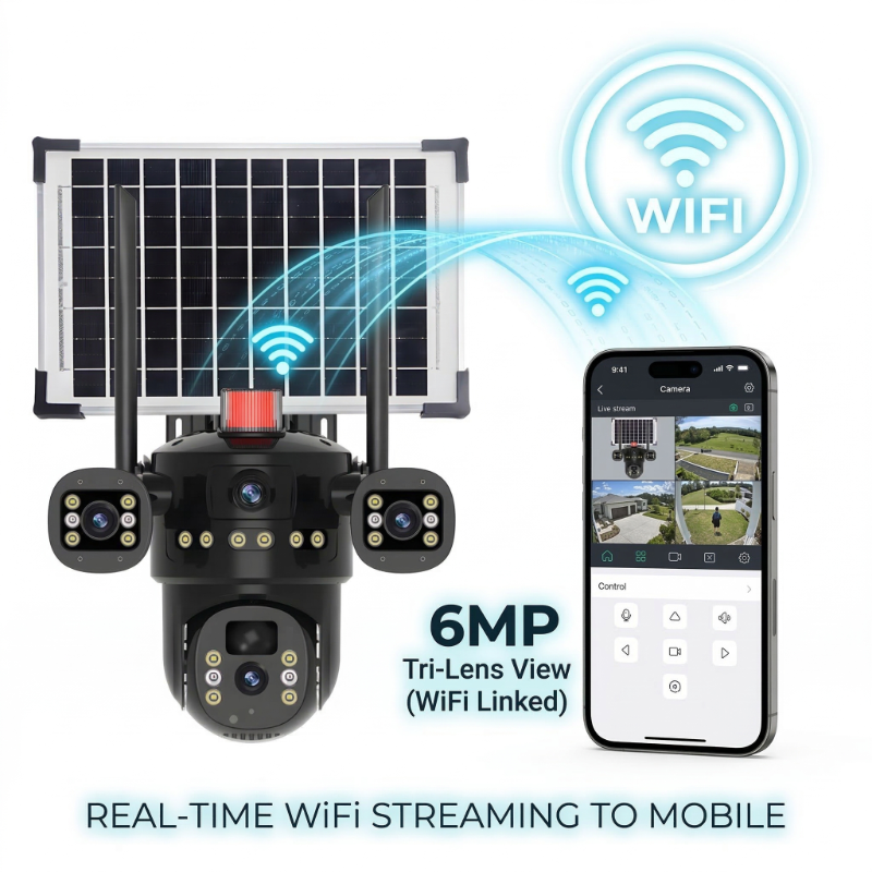 Solar Battery Powered Wireless Security Camera System WiFi IP Home