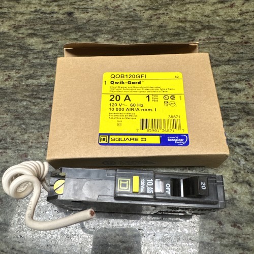 1 Square D QOB120GFI 20A einpoliger Leitungsschutzschalter