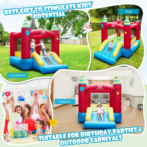 Inflatable Bounce House Blow-Up Bouncy Castle with Wide Slide Blower Excluded - Picture 4 of 7