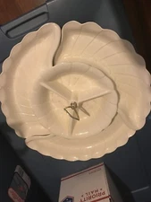 California Pottery Divided Condiment Candy Bowl Dish Chip and Dip 4 pc USA