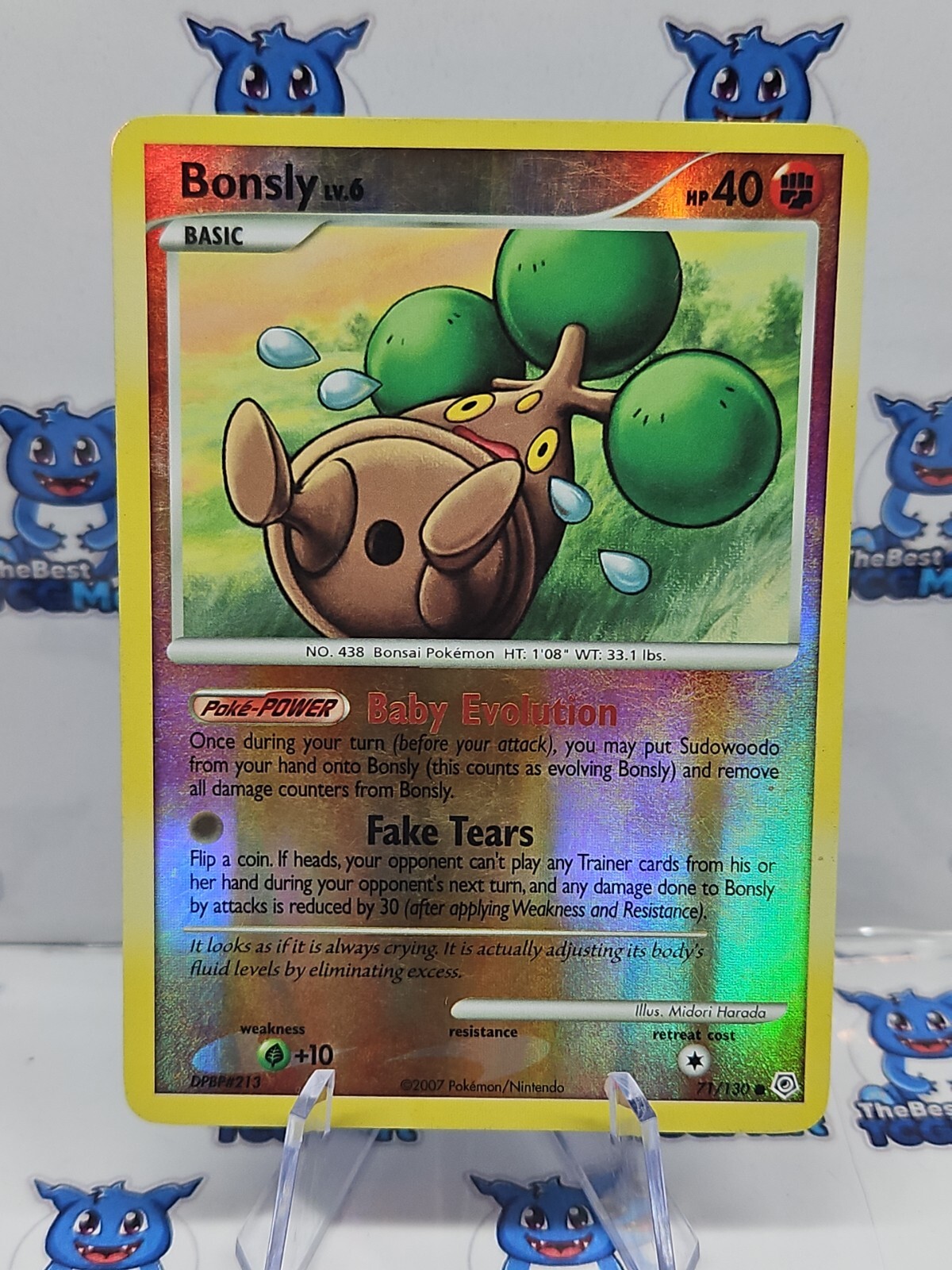 Pokemon Bonsly - 71/130 - Reverse Holo Diamond & Pearl LP