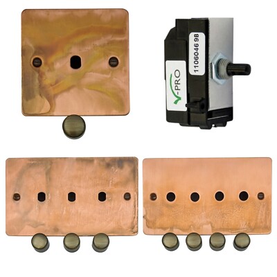 G&H Flach angelaufen Kupfer Dimmer Platten & Module LED Halogen Vpro Vcom Vdim