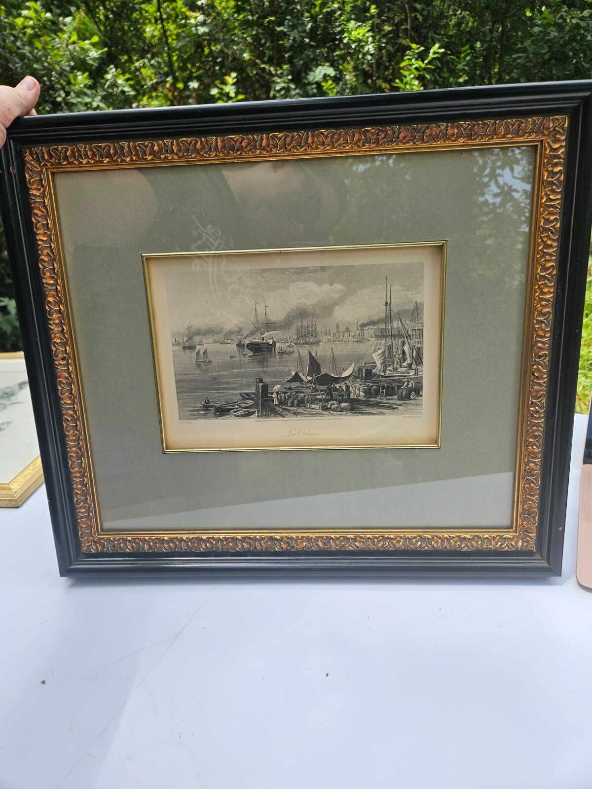 New Orleans, Steel Engraving 187274 Framed & matted from picturesque