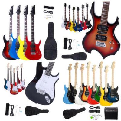Black White Sunset Electric Guitar Bag And Accessories Pack For Beginner Student