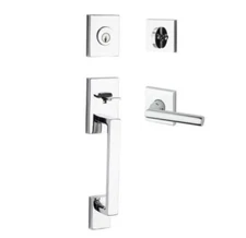 Baldwin Reserve La Jolla Single Cylinder Handleset Tube Lever Polished Chrome