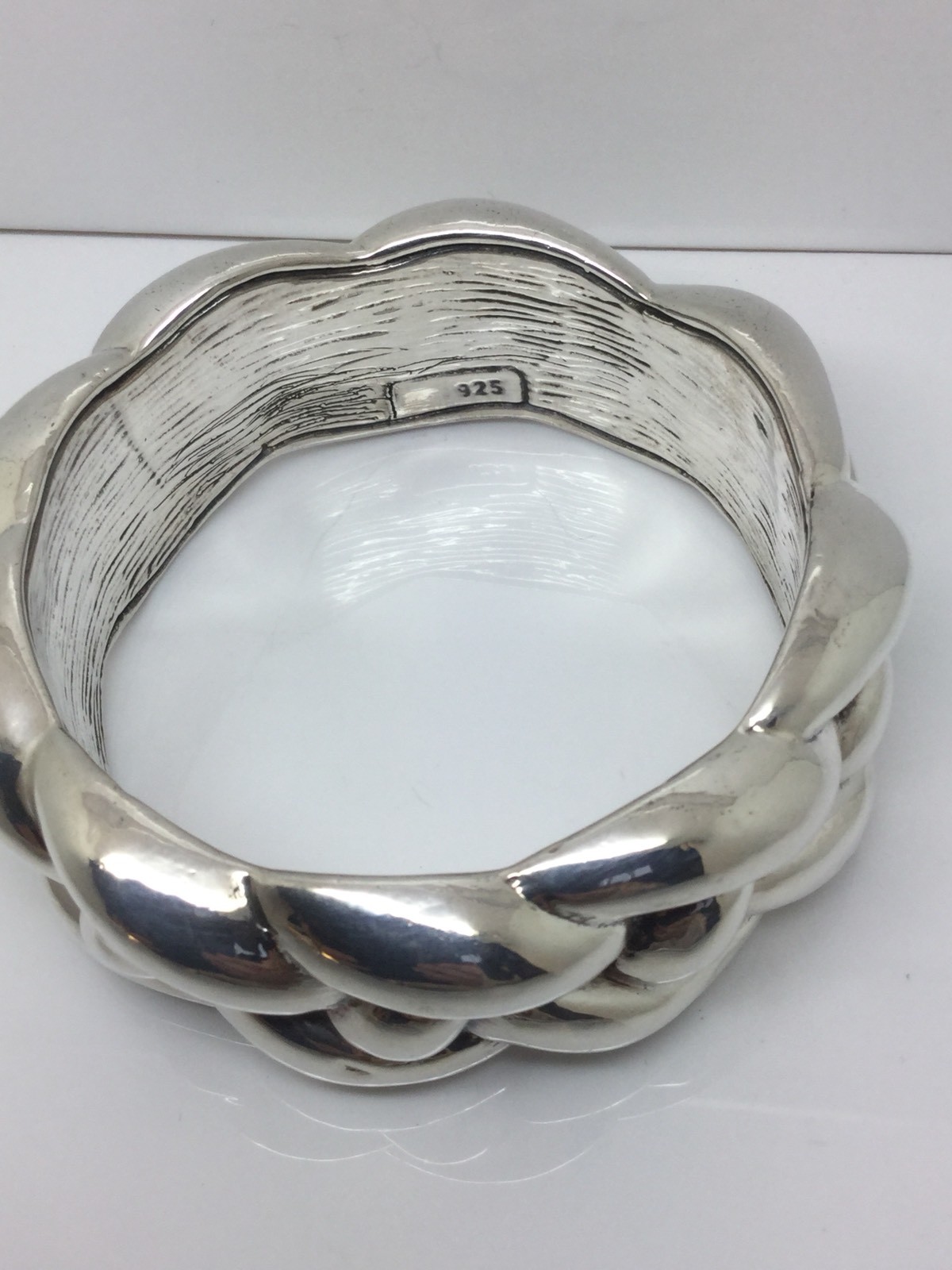 STERLING SILVER BRAIDED ELECTROFORM BANGLE BRACEL… - image 3