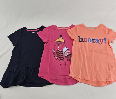 3 piece short sleeve t-shirt for girls 3 years old Color pink dark blue