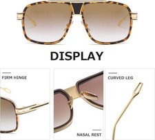 Sunglasses Men Women Unisex Goggle Alloy Big Frame Metal Punk Style Shield