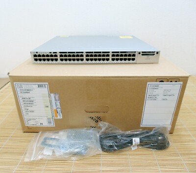 Neu Cisco WS-C3850-48P-S Stackable 48 10/100/1000 Eth PoE+ Ip base New Open Box