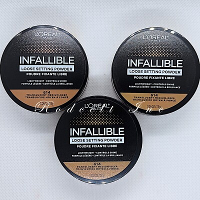 Loreal Paris Infallible Loose Setting Powder 614 Translucent MED SEALED 3 Pack