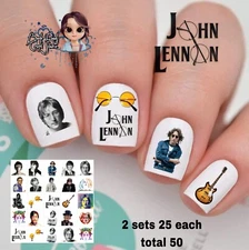 John Lennon Waterslide Nail Decals Set Of 50  Instructions & Bonus