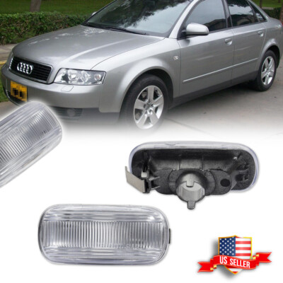 For Audi A4 B6 B8 B7 A6 S6 Clear Lens Front Side Marker Blinker Signal Lights 2X