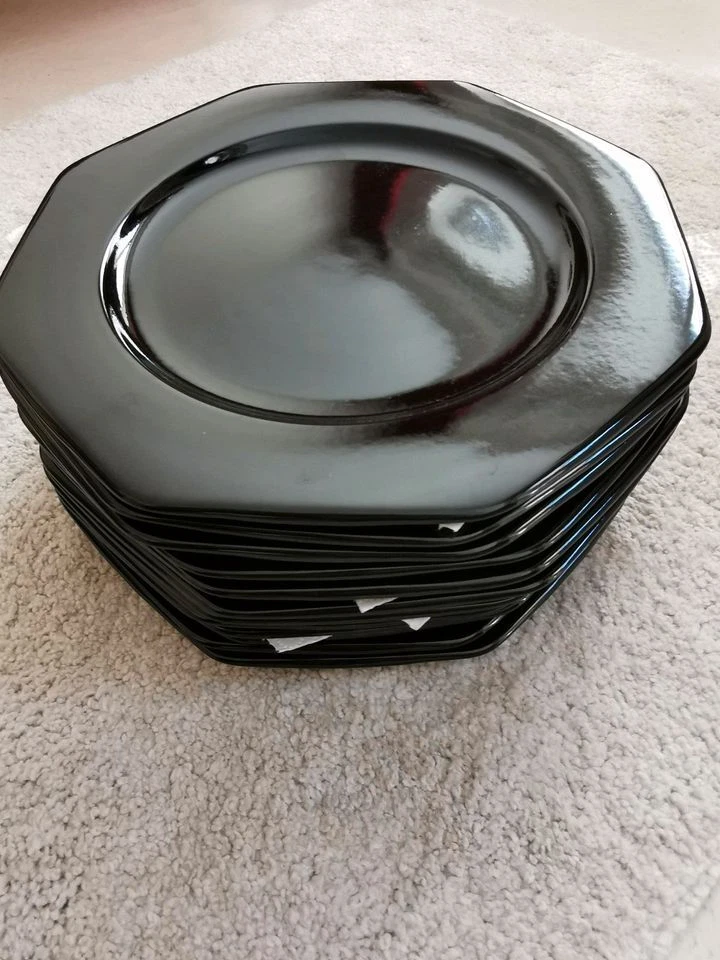Platzteller Essteller 12 Stück Amphora Suisse schwarz ❤️ Schweiz Qualität eckig