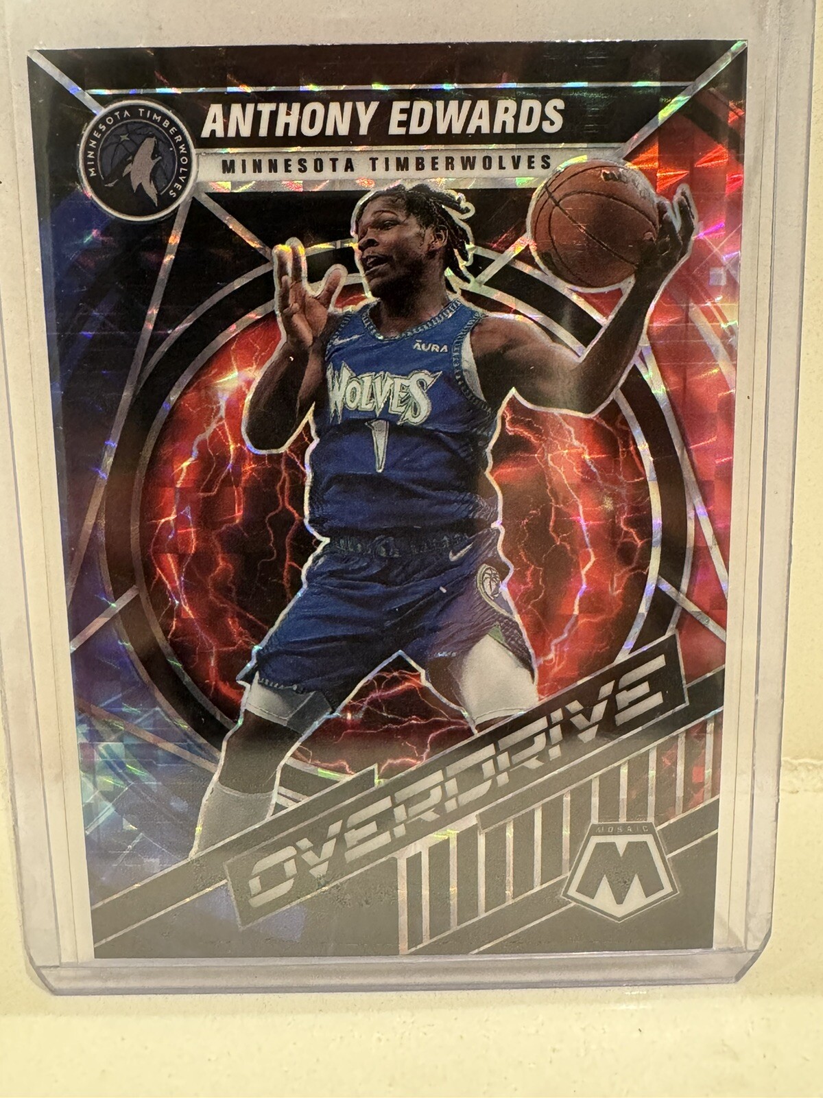 2021-22 Mosaic Anthony Edwards Overdrive Mosaic Prizm #7 Timberwolves SP