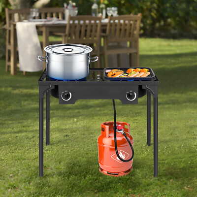 Outdoor Double Stove Propane Burner Portable Cooker sturdy