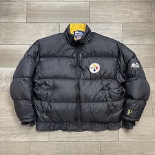 Vintage 90s Pittsburgh Steelers Pro Player Puffer Jacket Mens XXL 2X Down Coat