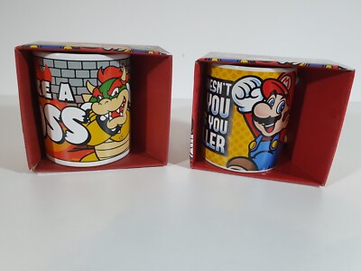 Super Mario Tassen Set Mario + Bowser Comic Video Game Cup 2er Pack