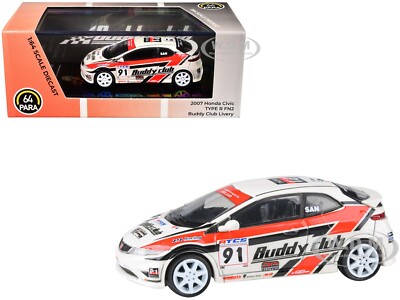2007 HONDA CIVIC TYPE R FN2 RHD #91 BUDDY CLUB 1/64 DIECAST BY PARAGON PA-65399