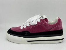 CHANEL 23B 2023 Velvet Suede CC Lace Up Platform Sneakers Kicks Trainers 1250