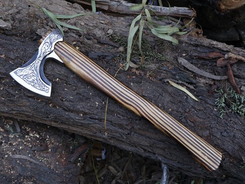 Handmade Viking Axe with Ash Wood Handle Tomahawk Axe With L/Sheath -BL- 4571 - Picture 7 of 19