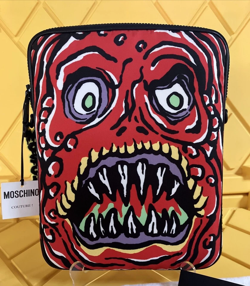 SS20 Moschino Couture Jeremy Scott MONSTER RED LAPTOP CASE HALLOWEEN TRICK/CHIC - Image 3 of 3
