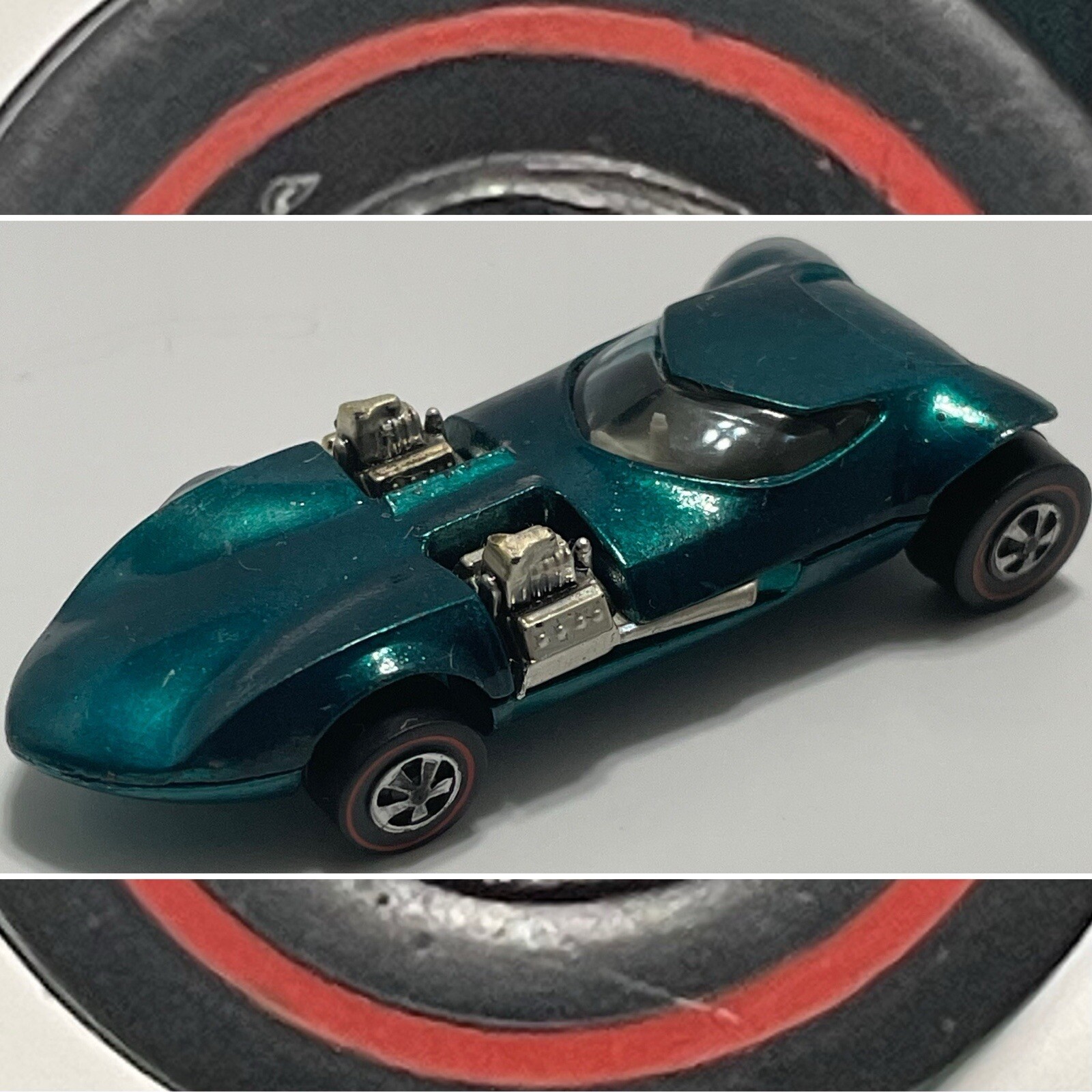 Mattel Hot Wheels 1968 Redline TWINMILL Aqua Blue Made in USA
