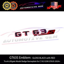 Gt63s Amg Emblem Gloss Black Red Rear Trunk Badge Logo Nameplate Mercedes 2024