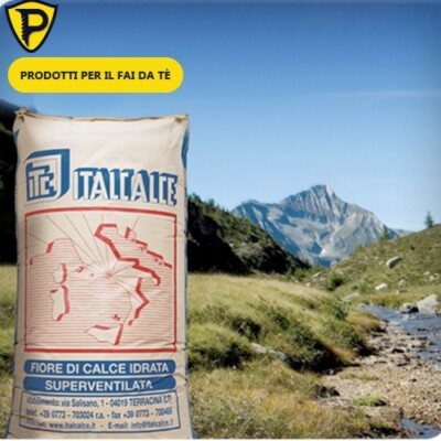 Calce Idrata Fiore Superventilata - Sacco 25 Kg, Per Intonaci, Malte E Disinfezione In Agricoltura E Zootecnia