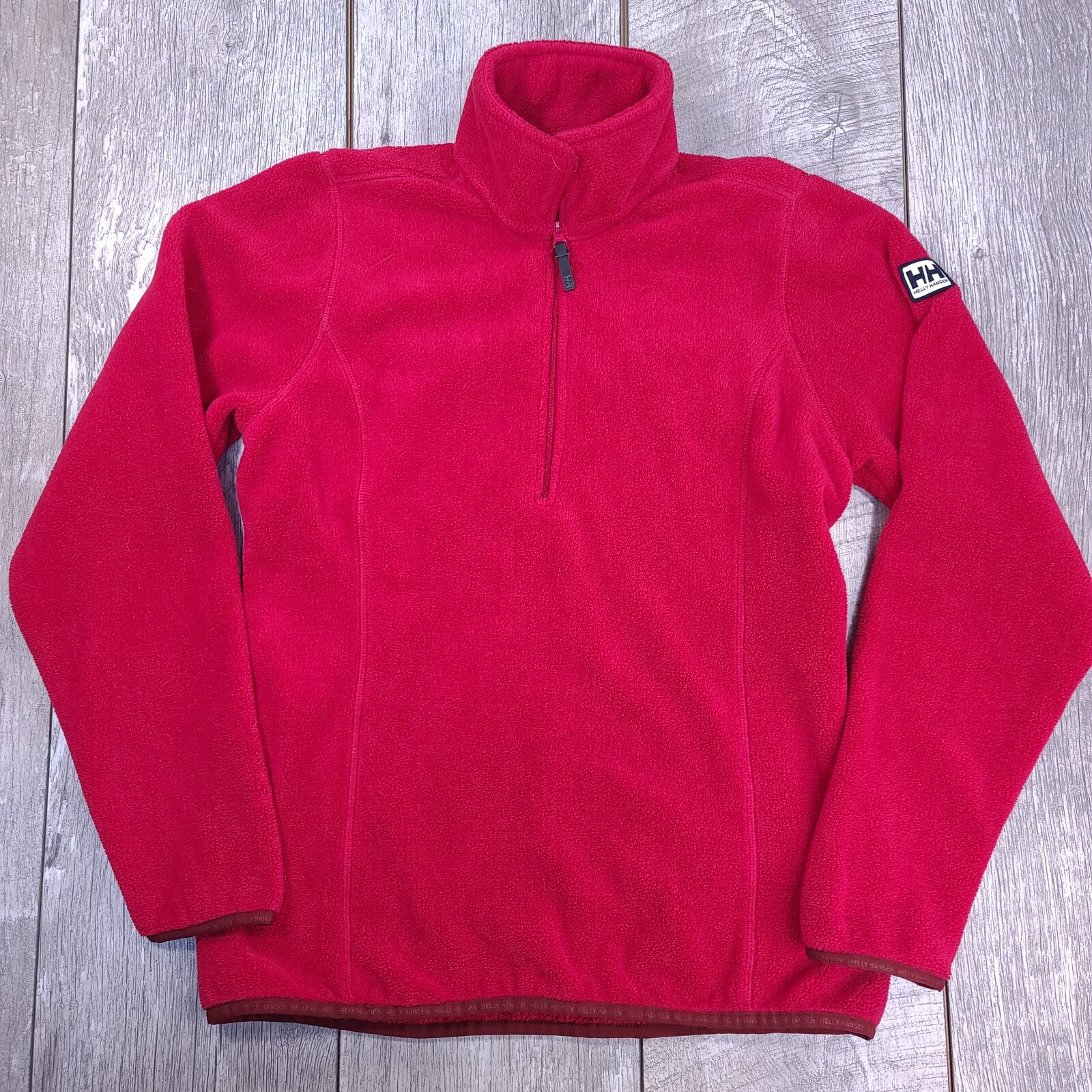Helly Hansen Womens Small Red Quarter Zip Feather Fleece Pullover Jacket  