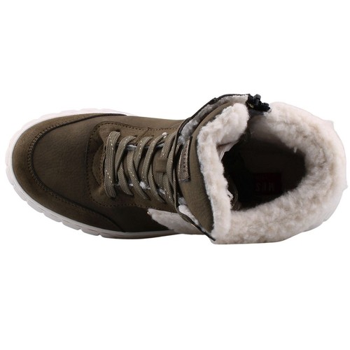 Mustang Mujer Botines High Top Zapatillas Forradas Verde 1446607/770 - Imagen 5 de 7
