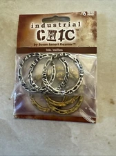 Susan Lenart Kazmer INDUSTRIAL CHIC JEWELRY Pewter/Brass Links 6 Pieces