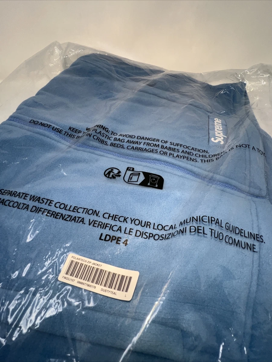 Supreme/Polartec Zip Fleece Jacket Large New Dusty Teal