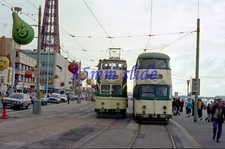 BLACKPOOL BALLOON TRAM 710 706 NORTH PIER MAY 1985 ORIGINAL SLIDE+COPYRIGHT