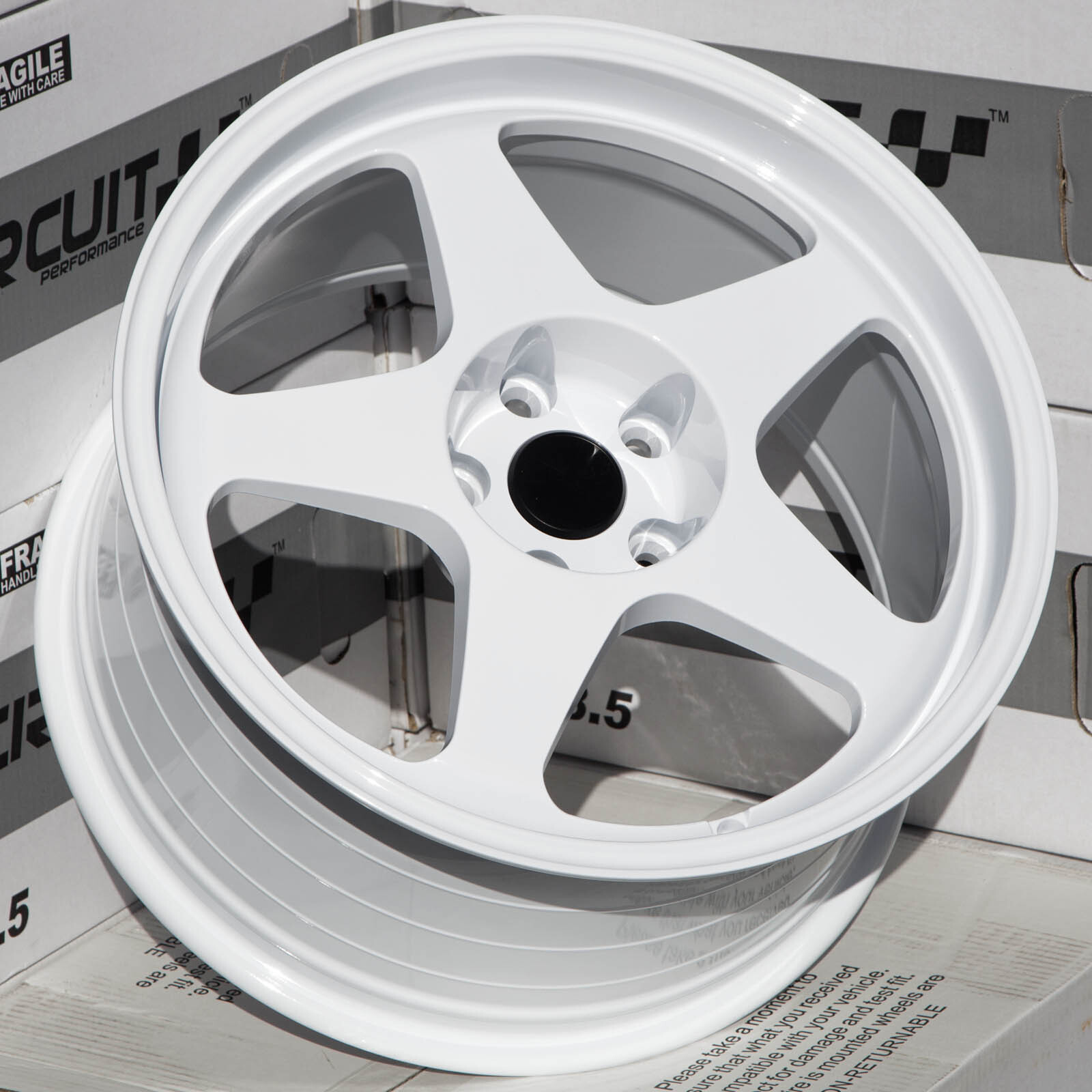 Spun Wheel Rim CIRCUIT CSF22 18x9.5 5x114.3 +38 GLOSS WHITE SPUN FORGED WHEELS (SET OF ...