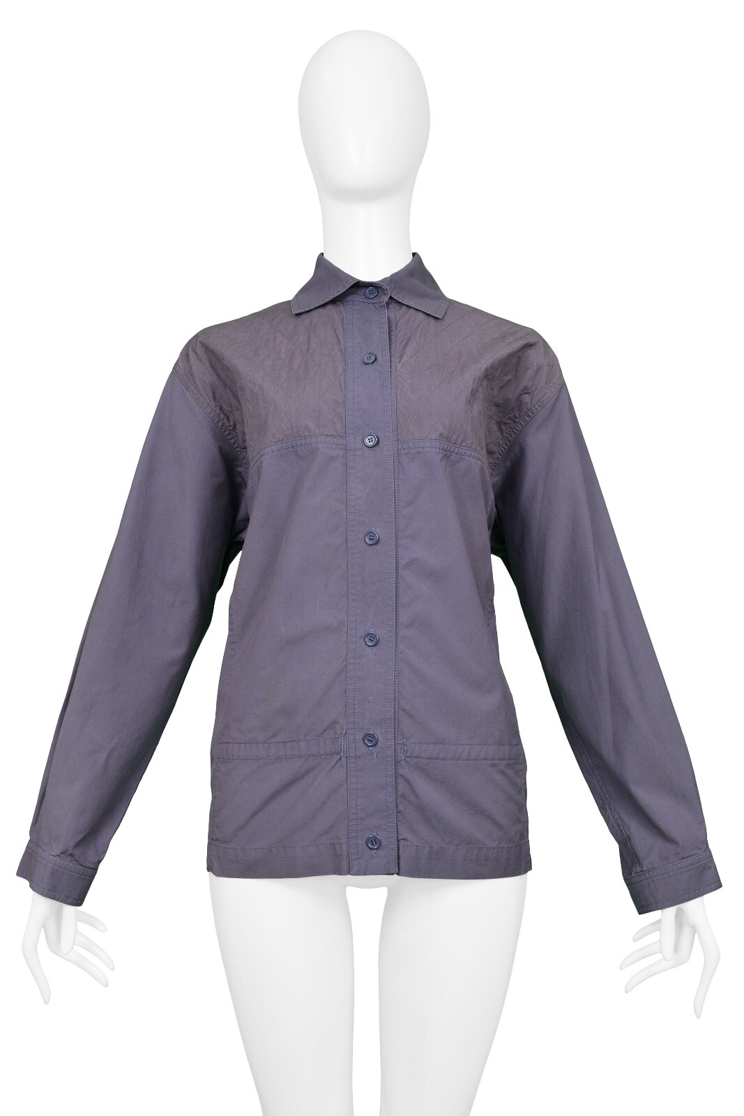 GIACCA SMOCK VINTAGE YVES SAINT LAURENT YSL BLU NAVY COTONE