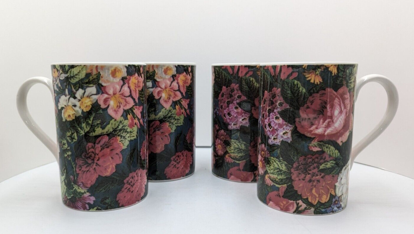 4 Dunoon Coffee Mug Kew Floral Pattern 19th Century Design Scotland Stoneware
