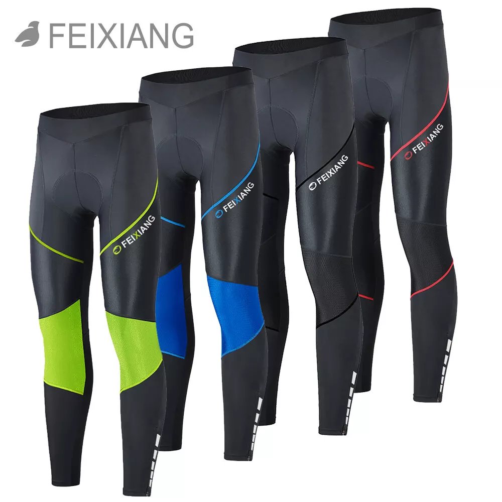 Mens Cycling Compression Tights Bike Padded Bicycle Long Pants Leggings  Trousers