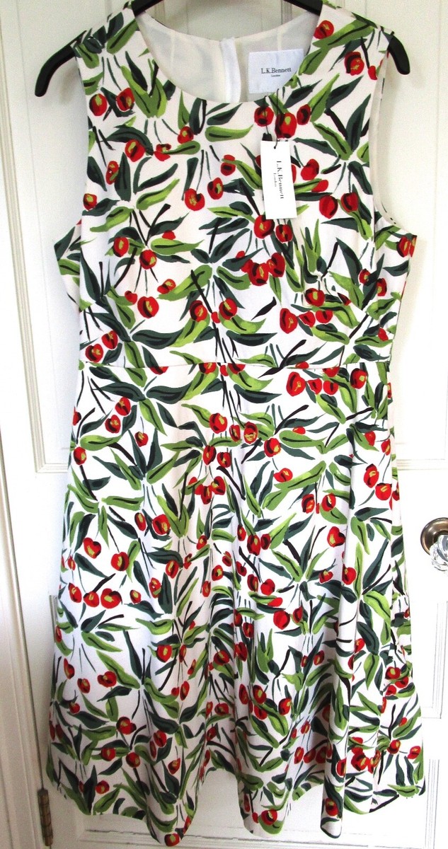 LK Bennett Dr Jesse Size 18 Cherry Print Sun BNWT