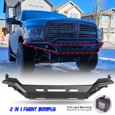 Front Bumper For 2013 2014-2018 Dodge Ram 1500 Textured Steel W Led Lights Front Bumper For 2013 2014-2018 Dodge Ram 1500 Textured Steel W Led Lights