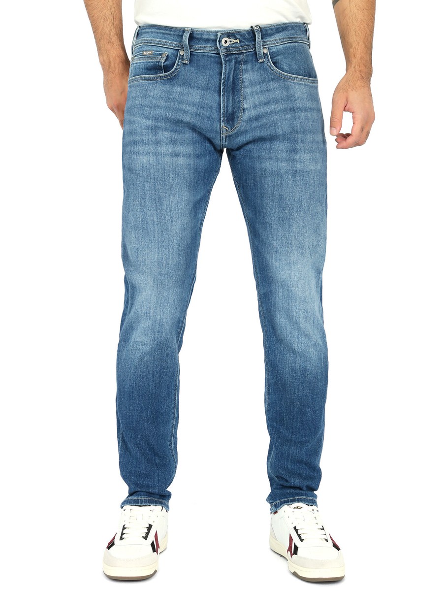 Pepe Jeans Mens Regular Tapered Fit Super Stretch Jeans Stanley