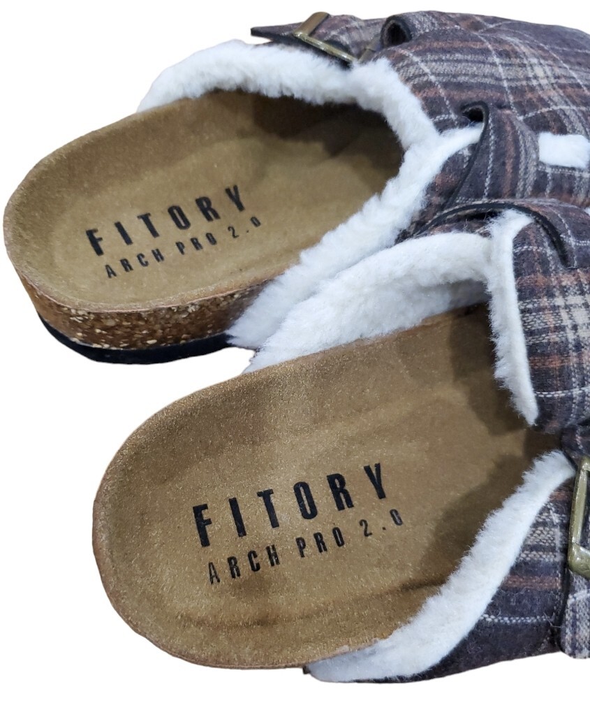 Fitory Arch Pro 2.0 Slides Men 11 Fur Lined Brown Slip On  display picture 1